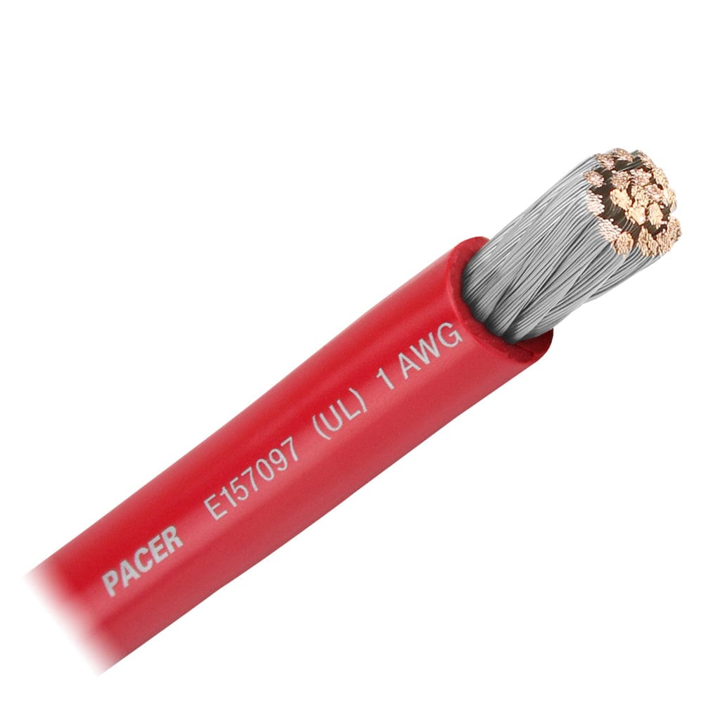 Pacer Red 1 AWG Battery Cable - Sold By The Foot [WUL1RD-FT] - The Happy Skipper