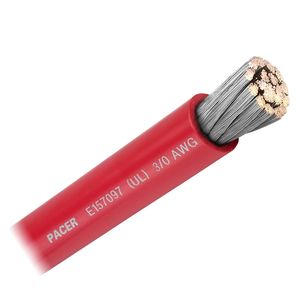 Pacer Red 3/0 AWG Battery Cable - Sold By The Foot [WUL3/0RD-FT] - The Happy Skipper