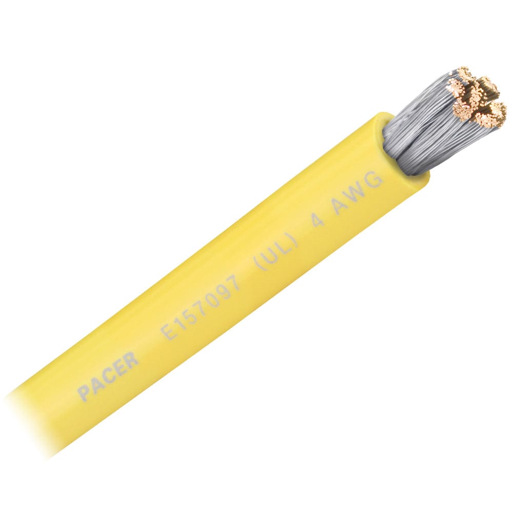 Pacer Yellow 4 AWG Battery Cable - Sold By The Foot [WUL4YL-FT] - The Happy Skipper