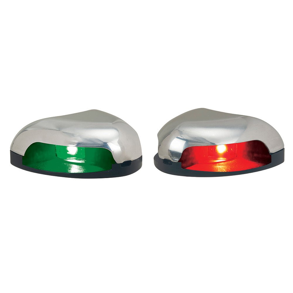 Perko Red/Green Horizontal Mount Side Light - Pair - Stainless Steel [0626DP0STS] - The Happy Skipper