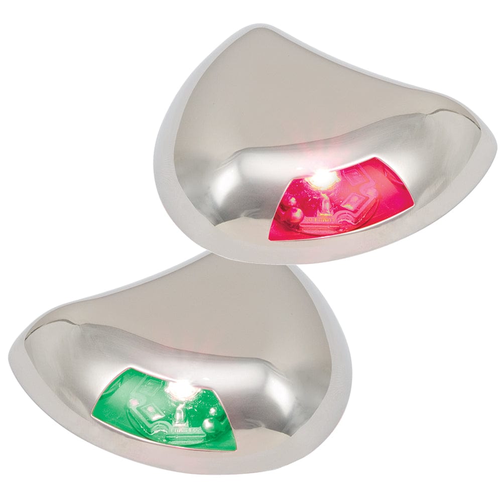 Perko Stealth Series LED Side Lights - Horizontal Mount - Red/Green [0616DP2STS] - The Happy Skipper