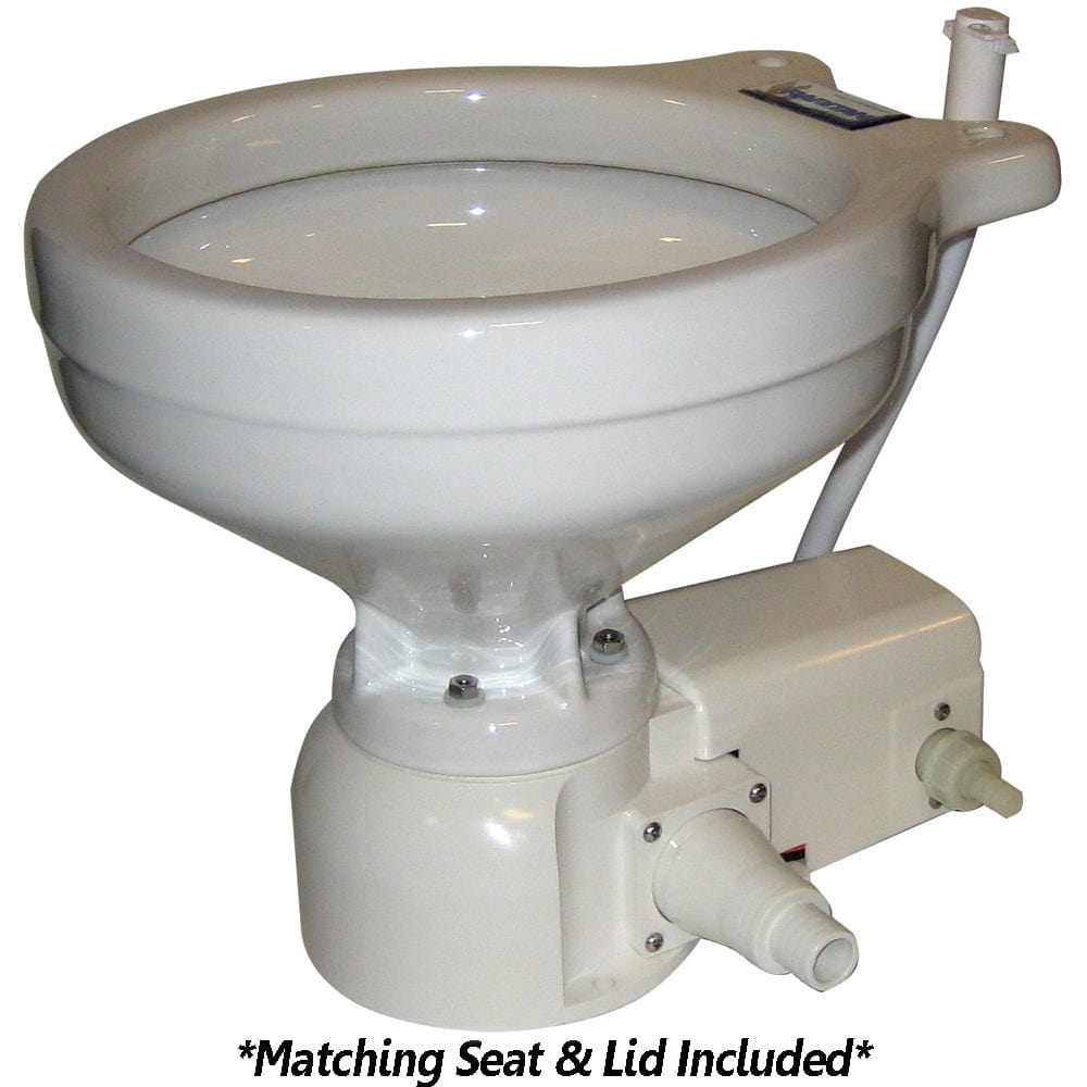 Raritan Sea Era Toilet - Marine Size - Freshwater Solenoid - Straight 90 Discharge - Smart Toilet Control - 12v [162MF012] - The Happy Skipper