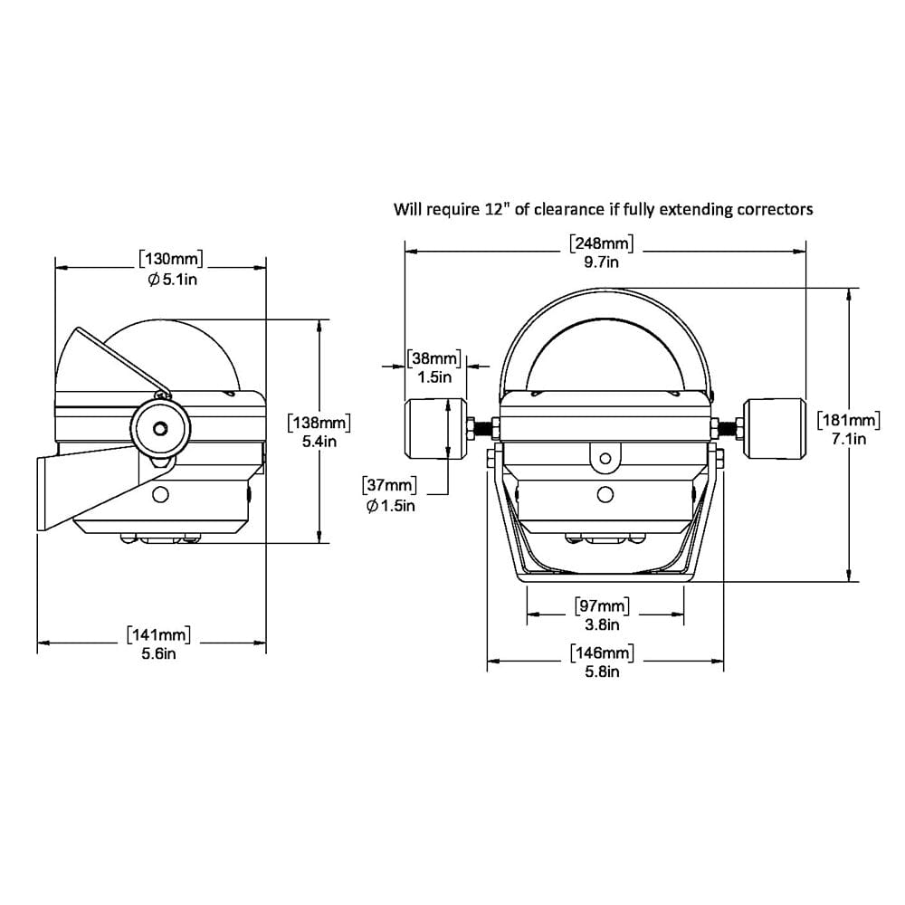 Ritchie HB-845 Helmsman Steel Boat Compass - Bracket Mount - Black [HB-845] - The Happy Skipper