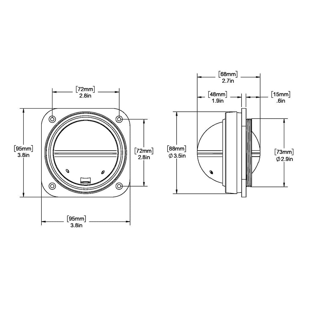 Ritchie V-527 Kayak Compass - Bulkhead Mount - White Dial [V-527] - The Happy Skipper