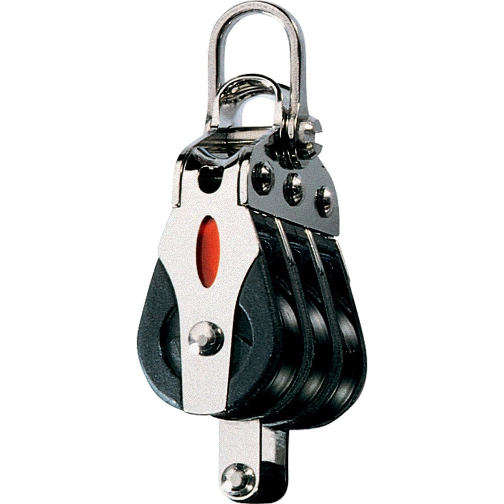 Ronstan Series 20 Ball Bearing Block - Triple - Becket - 2-Axis Shackle Head [RF20312] - The Happy Skipper