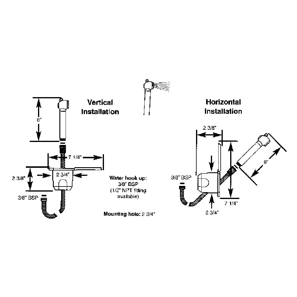 Scandvik Recessed Shower w/6 White Hose - Push-Button [12106P] - The Happy Skipper