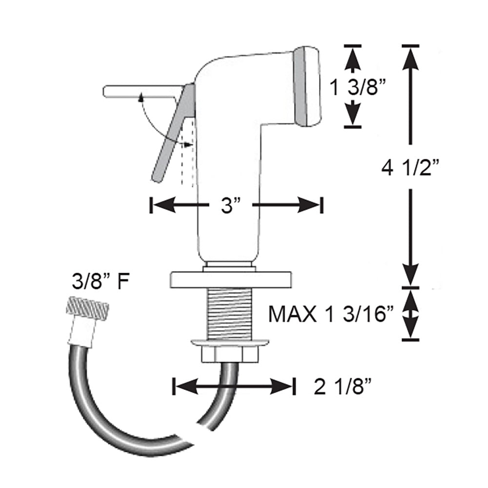 Scandvik Straight Handle Pull Out Sprayer - White w/6 Hose [10196P] - The Happy Skipper