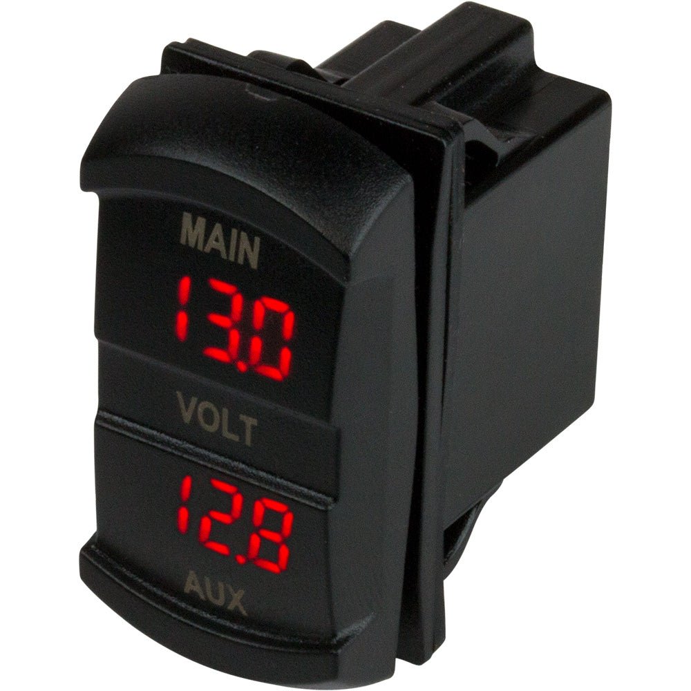 Sea-Dog Dual Volt Meter Rock Switch 10V-48VDC [421636-1] - The Happy Skipper