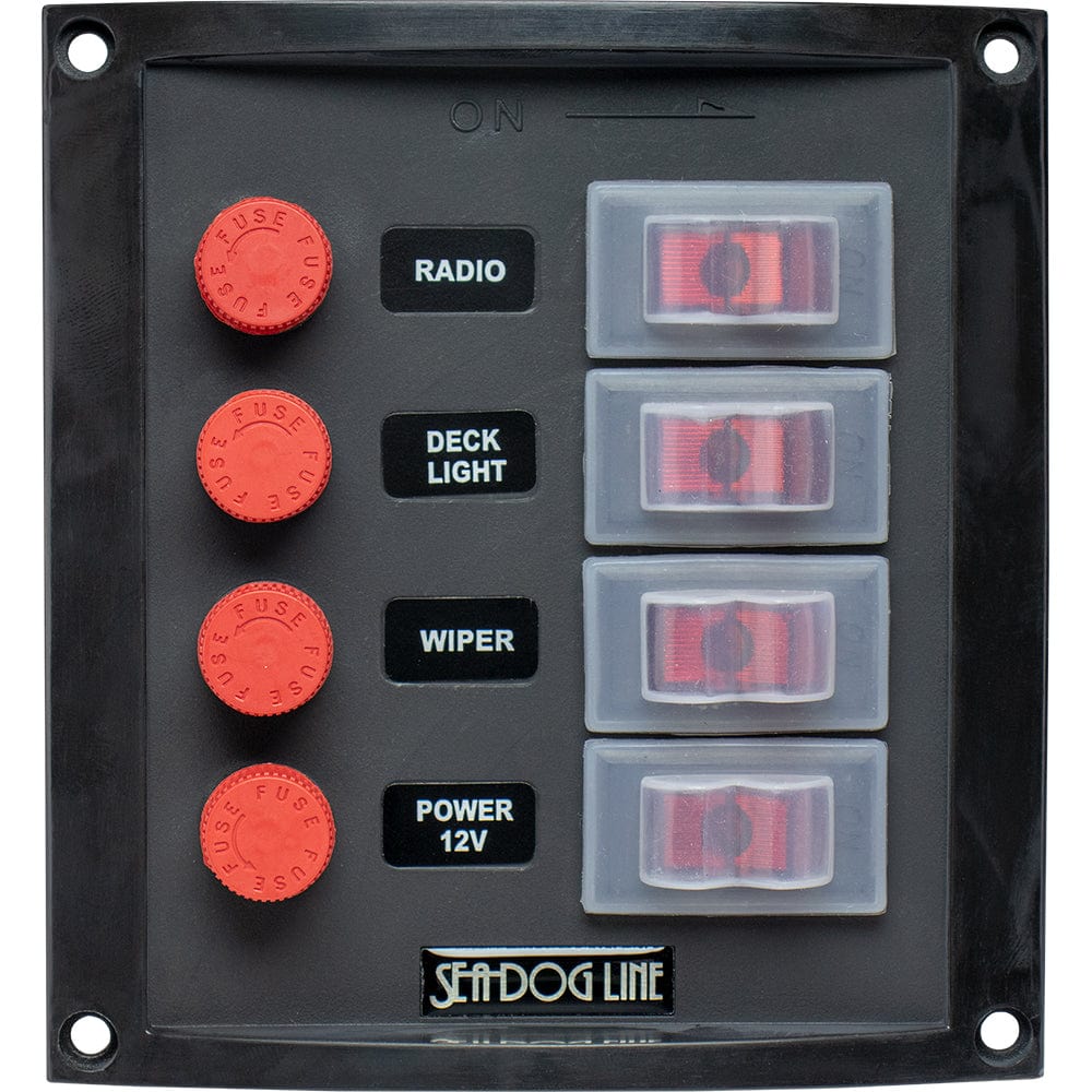 Sea-Dog Splash Guard Switch Panel Vertical - 4 Switch [424016-1] - The Happy Skipper