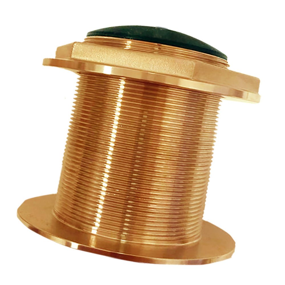 SI-TEX Bronze Low-Profile Thru-Hull Medium-Frequency CHIRP Transducer - 1kW, 18 Tilt, 85-135kHz [BT87M1KW-18] - The Happy Skipper