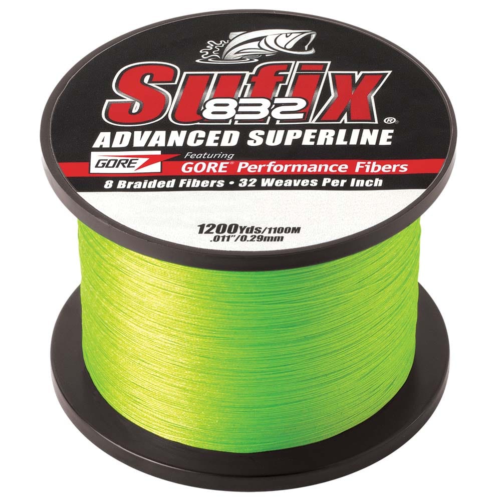 Sufix 832 Advanced Superline Braid - 10lb - Neon Lime - 1200 yds [660-310L] - The Happy Skipper