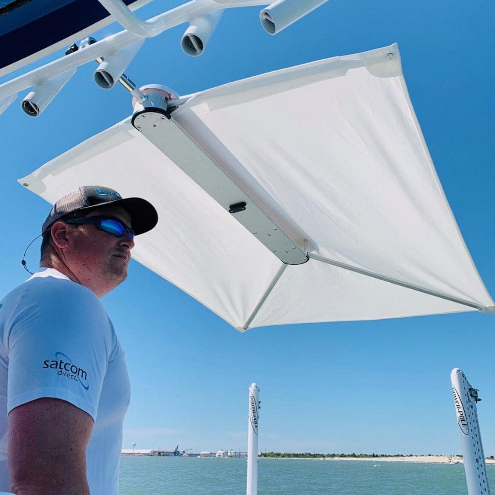 TACO ShadeFin w/White Fabric, Case Fixed Rod Holder Mount Kit [T10-3000-3] - The Happy Skipper