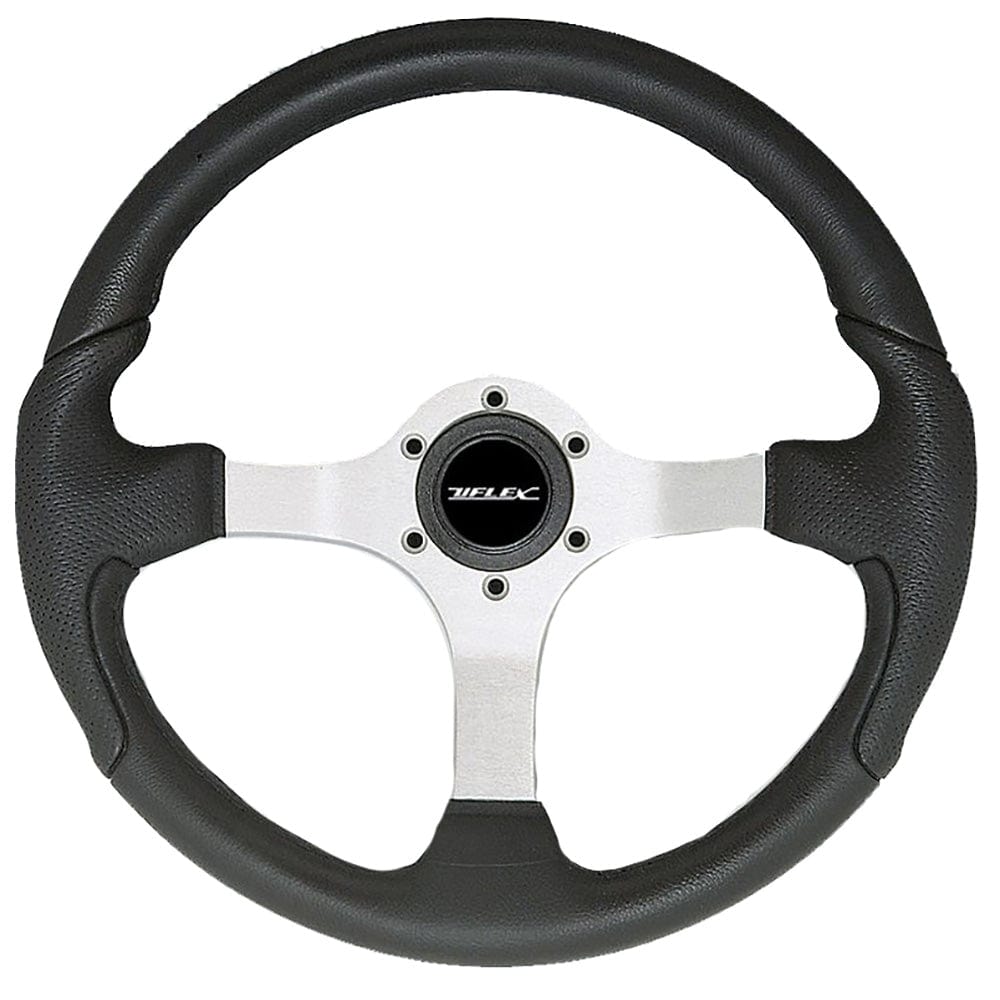 Uflex Nisida Steering Wheel 13.8" - Black Polyurethane Grip w/Black Aluminum Spokes [NISIDA-B/B] - The Happy Skipper