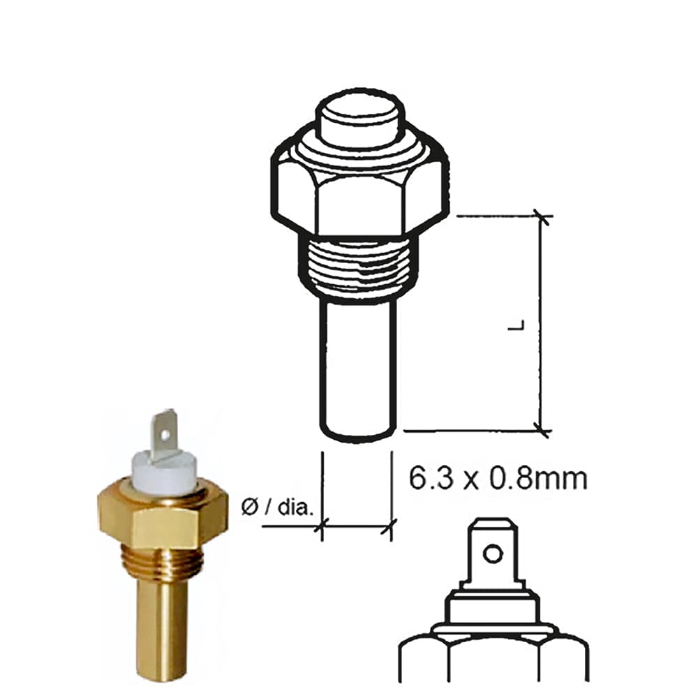 Veratron Coolant Temperature Sensor - 40C to120C - 3/8 -18 NPTF Thread [323-801-001-007N] - The Happy Skipper