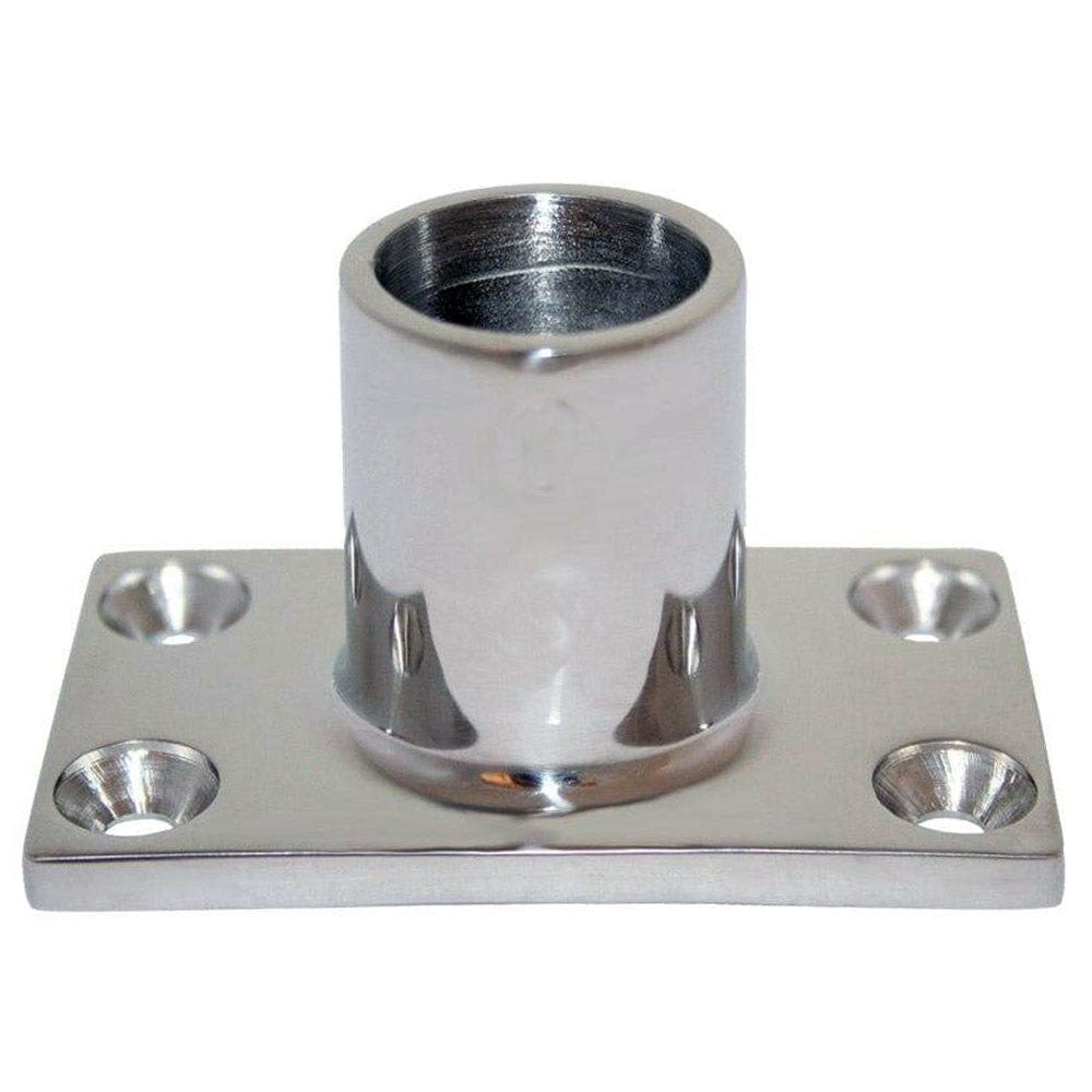 Whitecap 1" O.D. 90 Degree Rectangle Base SS Rail Fitting [6141C] - The Happy Skipper