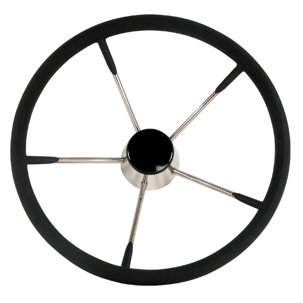 Whitecap Destroyer Steering Wheel - Black Foam, 15" Diameter [S-9004B] - The Happy Skipper