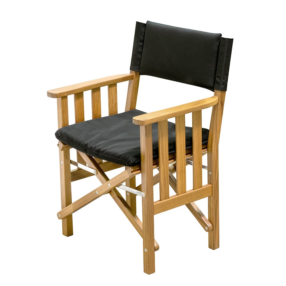 Whitecap Directors Chair II w/Black Cushion - Teak [61051] - The Happy Skipper