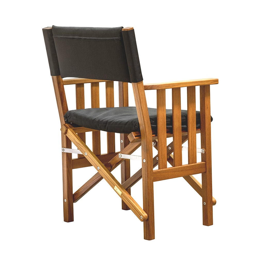 Whitecap Directors Chair II w/Black Cushion - Teak [61051] - The Happy Skipper