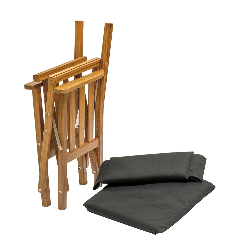 Whitecap Directors Chair II w/Black Cushion - Teak [61051] - The Happy Skipper