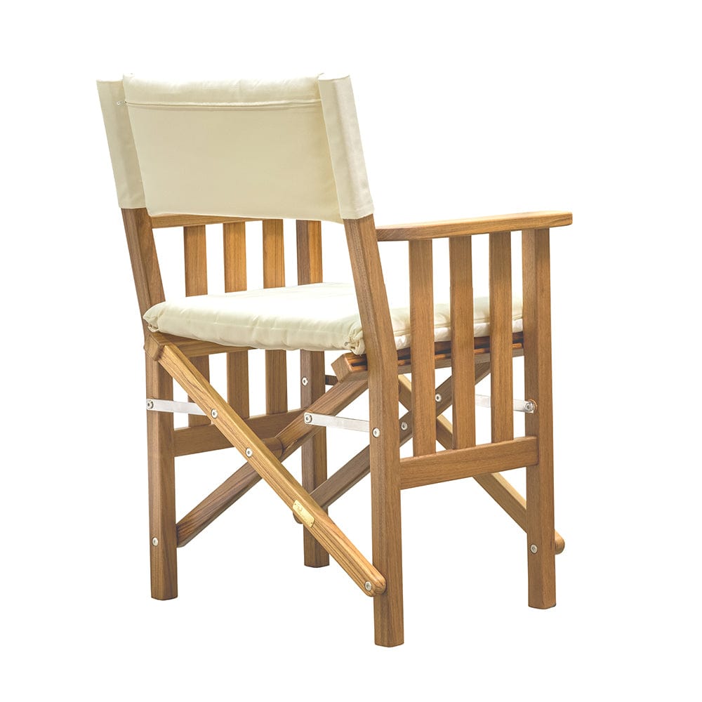 Whitecap Directors Chair II w/Cream Cushion - Teak [61053] - The Happy Skipper