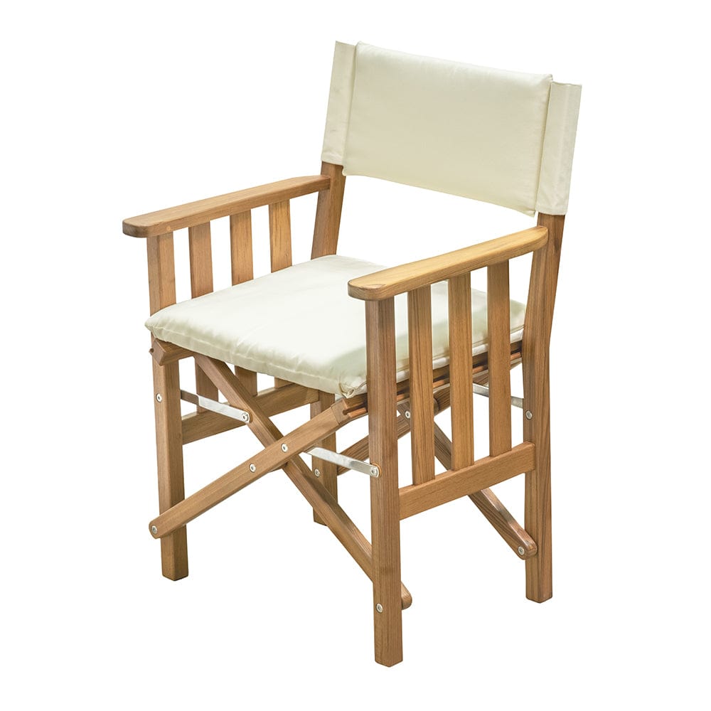 Whitecap Directors Chair II w/Cream Cushion - Teak [61053] - The Happy Skipper