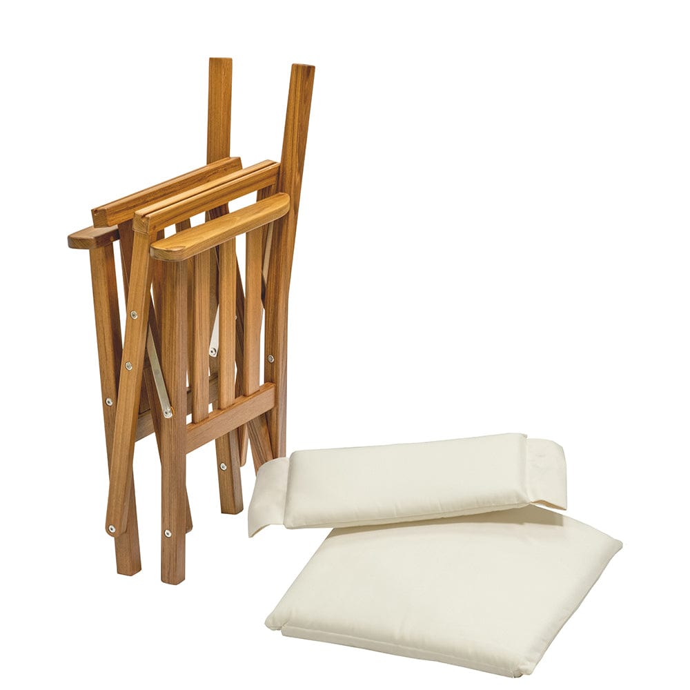 Whitecap Directors Chair II w/Cream Cushion - Teak [61053] - The Happy Skipper