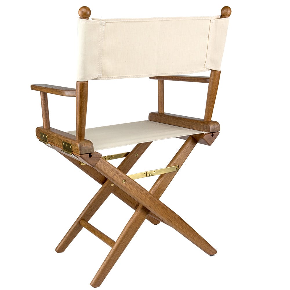 Whitecap Directors Chair w/Natural Seat Covers - Teak [60044] - The Happy Skipper