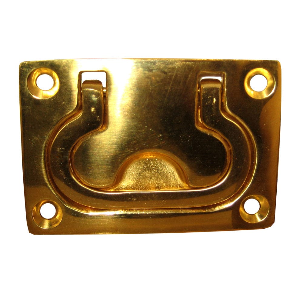 Whitecap Flush Pull Ring - Polished Brass - 3" x 2" [S-3364BC] - The Happy Skipper