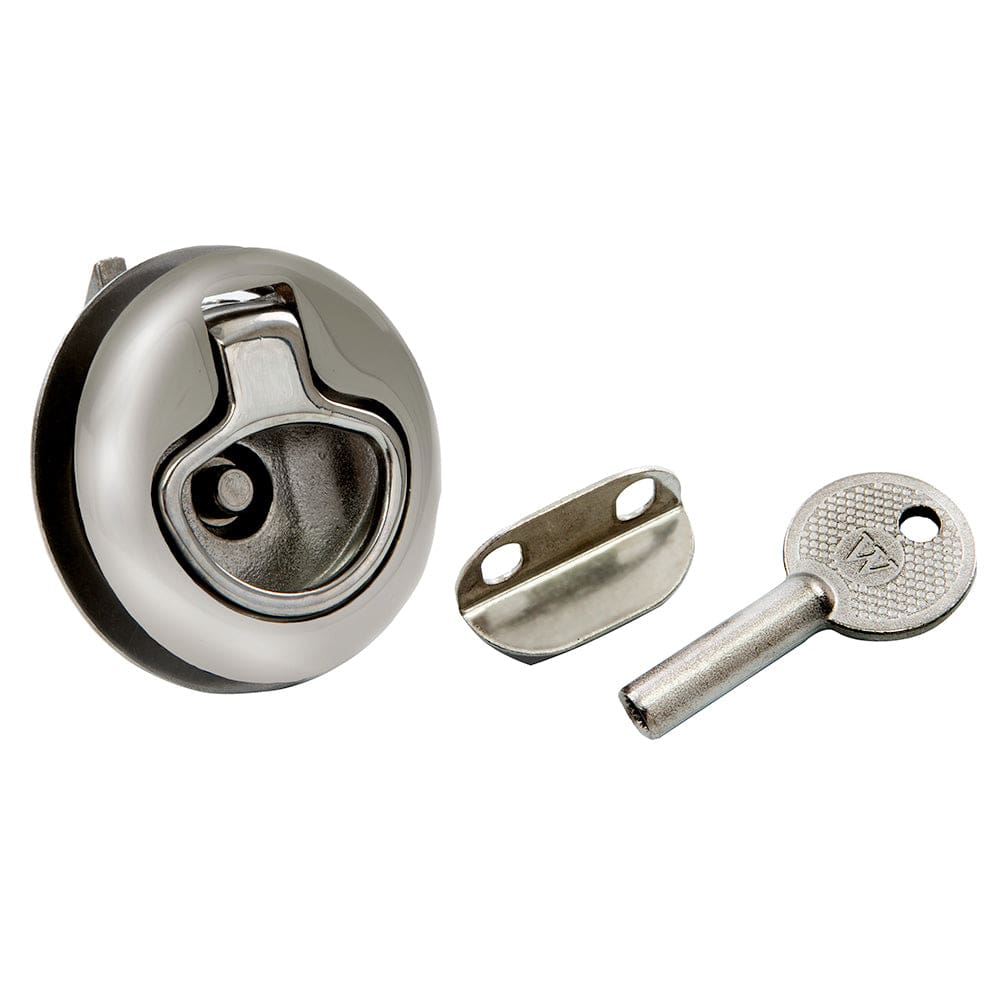 Whitecap Mini Slam Latch Stainless Steel Locking Pull Ring [6138C] - The Happy Skipper