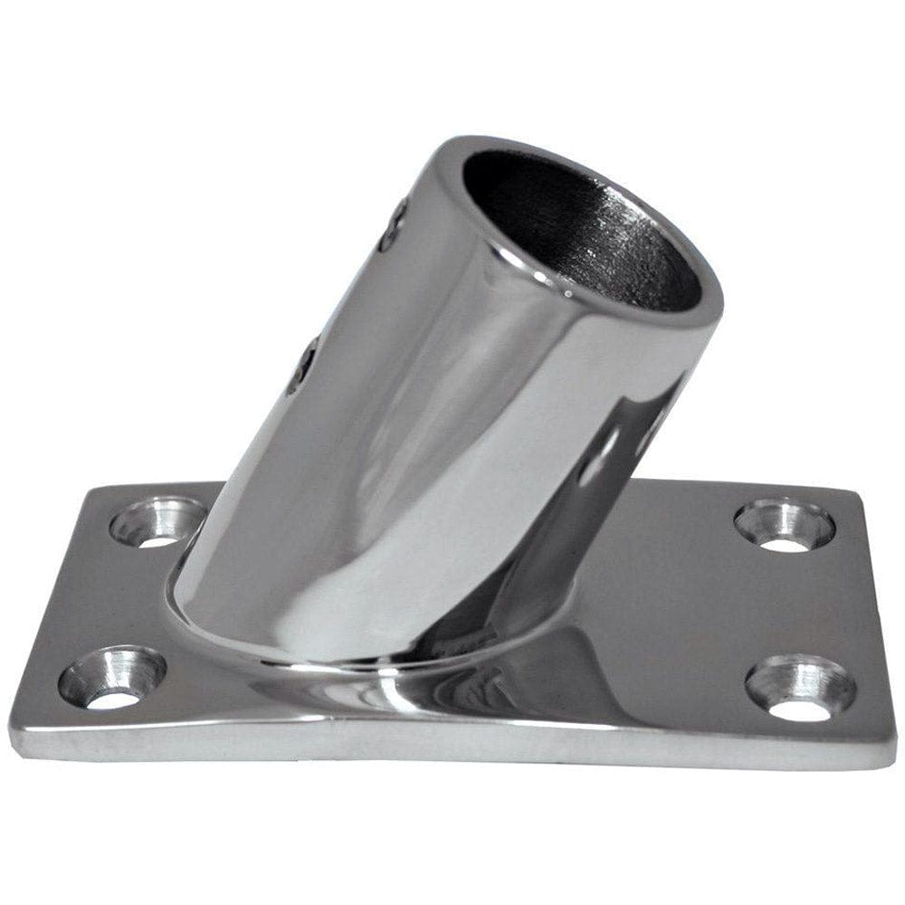 Whitecap " O.D. 60 Degree Rectangle Base SS Rail Fitting [6042C] - The Happy Skipper