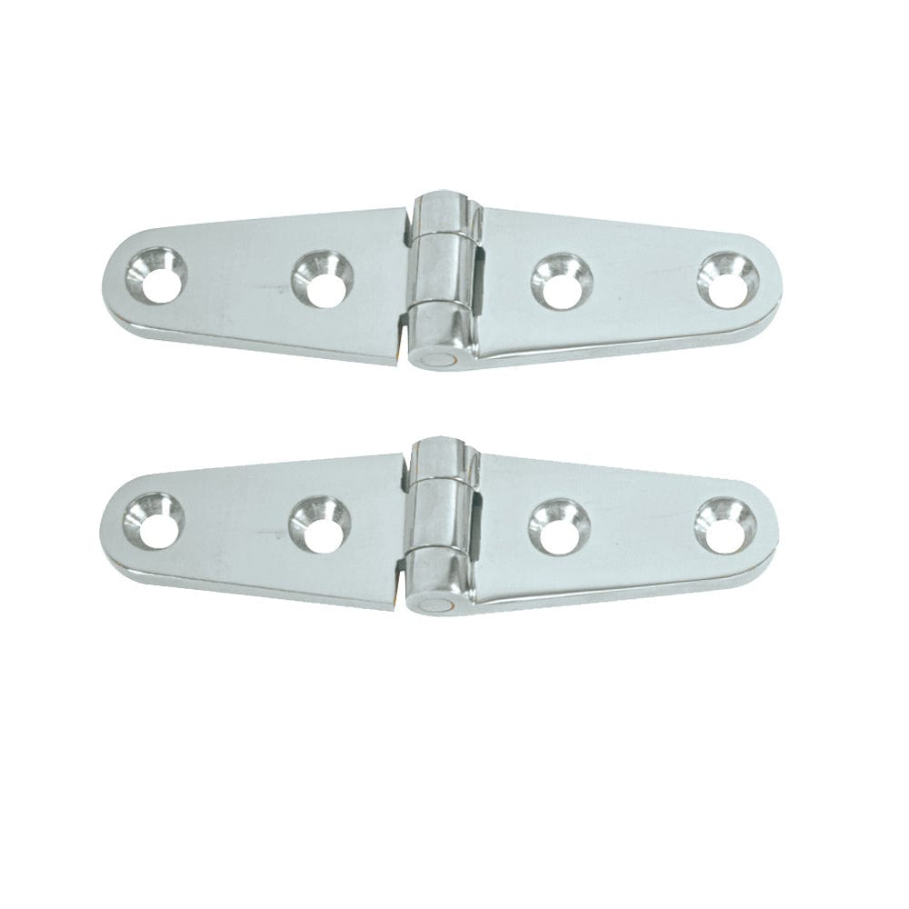 Whitecap Strap Hinge - CP/Brass - 4" x 1" - Pair [S-604] - The Happy Skipper