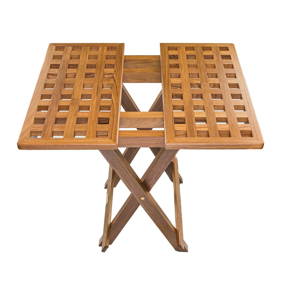 Whitecap Teak Grate Top Fold-Away Table [60030] - The Happy Skipper