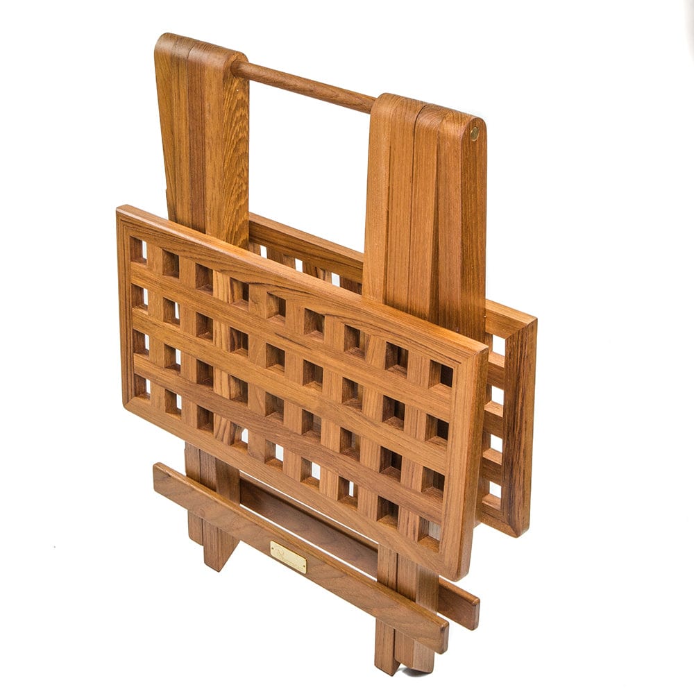 Whitecap Teak Grate Top Fold-Away Table [60030] - The Happy Skipper