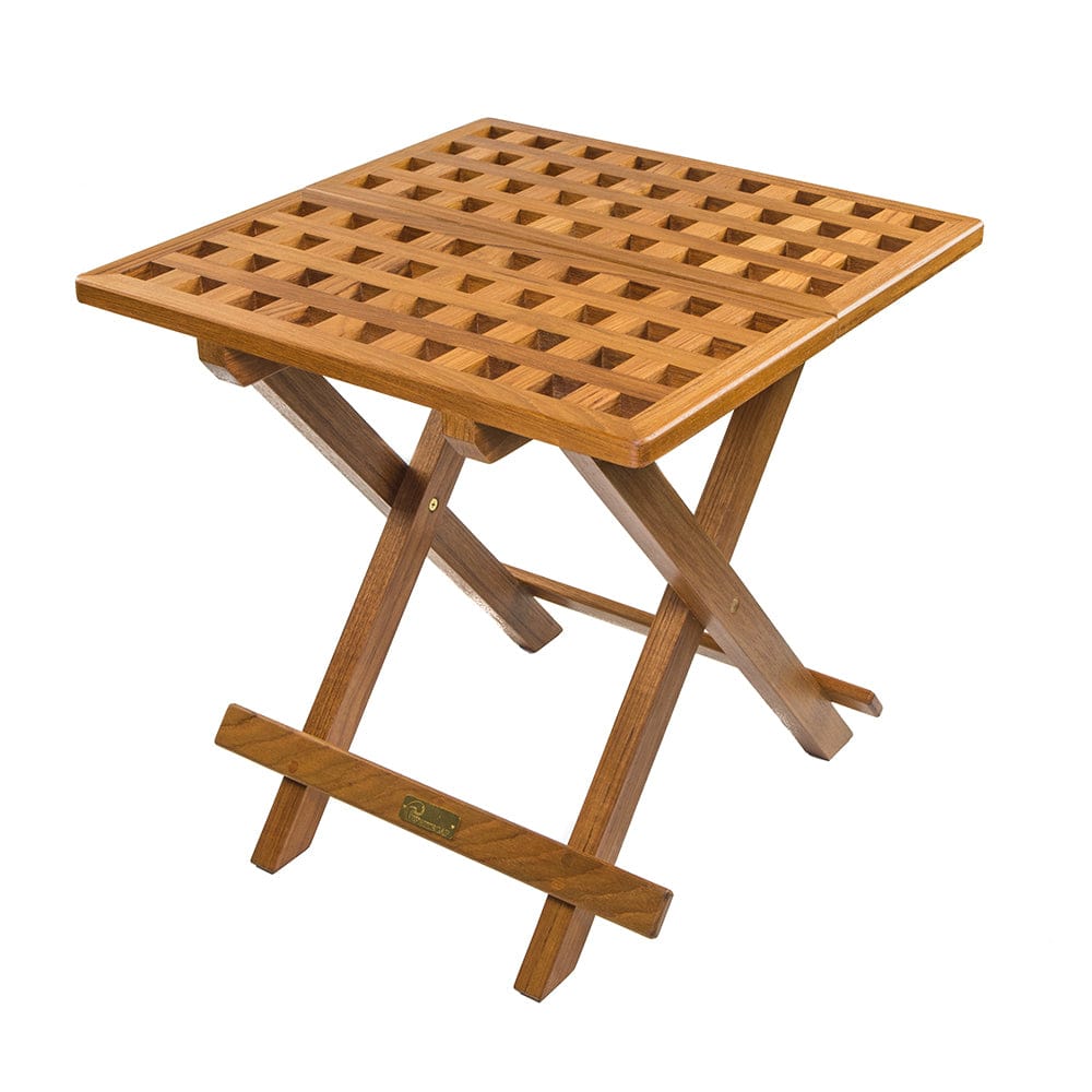 Whitecap Teak Grate Top Fold-Away Table [60030] - The Happy Skipper