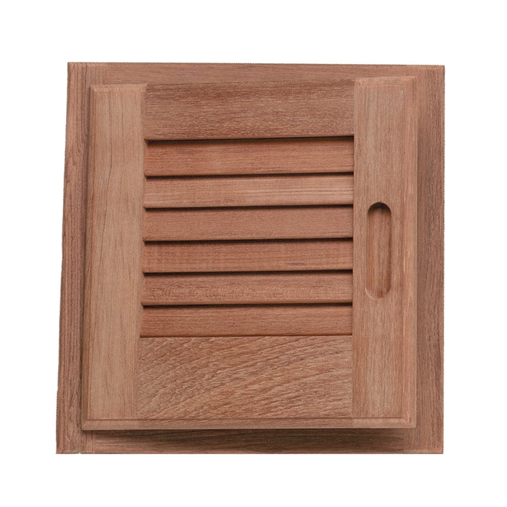 Whitecap Teak Louvered Door & Frame - Left Hand - 12" x 12" [60721] - The Happy Skipper