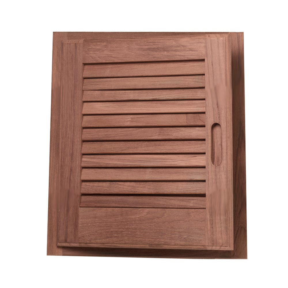 Whitecap Teak Louvered Door & Frame - Left Hand - 15" x 15" [60723] - The Happy Skipper