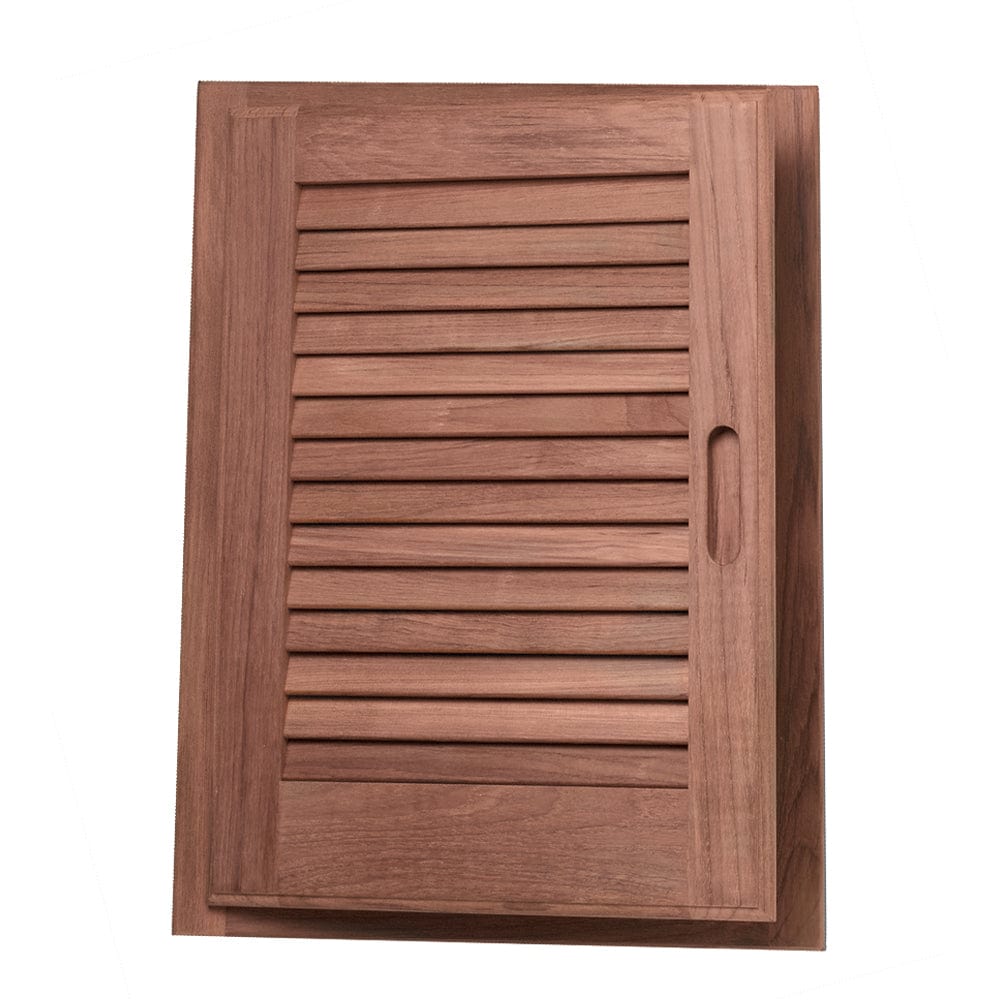 Whitecap Teak Louvered Door & Frame - Left Hand - 15" x 20" [60725] - The Happy Skipper