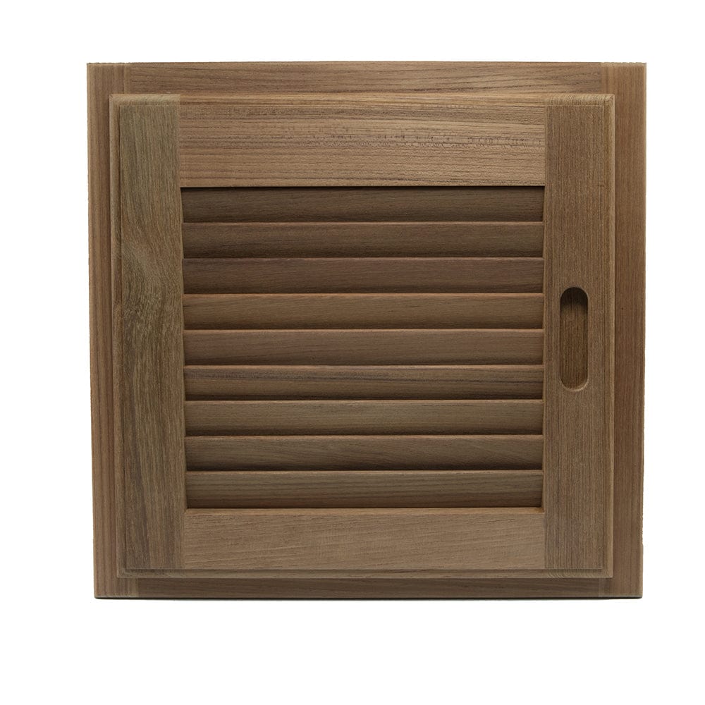 Whitecap Teak Louvered Door & Frame - Right Hand - 15" x 15" [60722] - The Happy Skipper