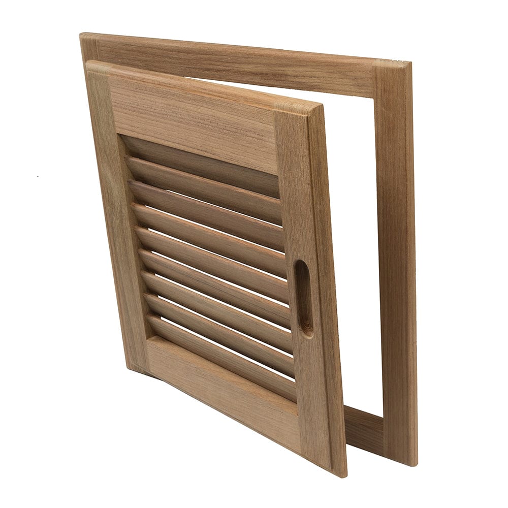 Whitecap Teak Louvered Door & Frame - Right Hand - 15" x 15" [60722] - The Happy Skipper