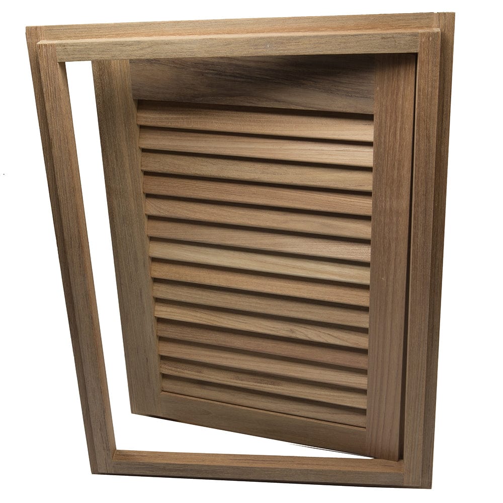 Whitecap Teak Louvered Door & Frame - Right Hand - 15" x 20" [60724] - The Happy Skipper