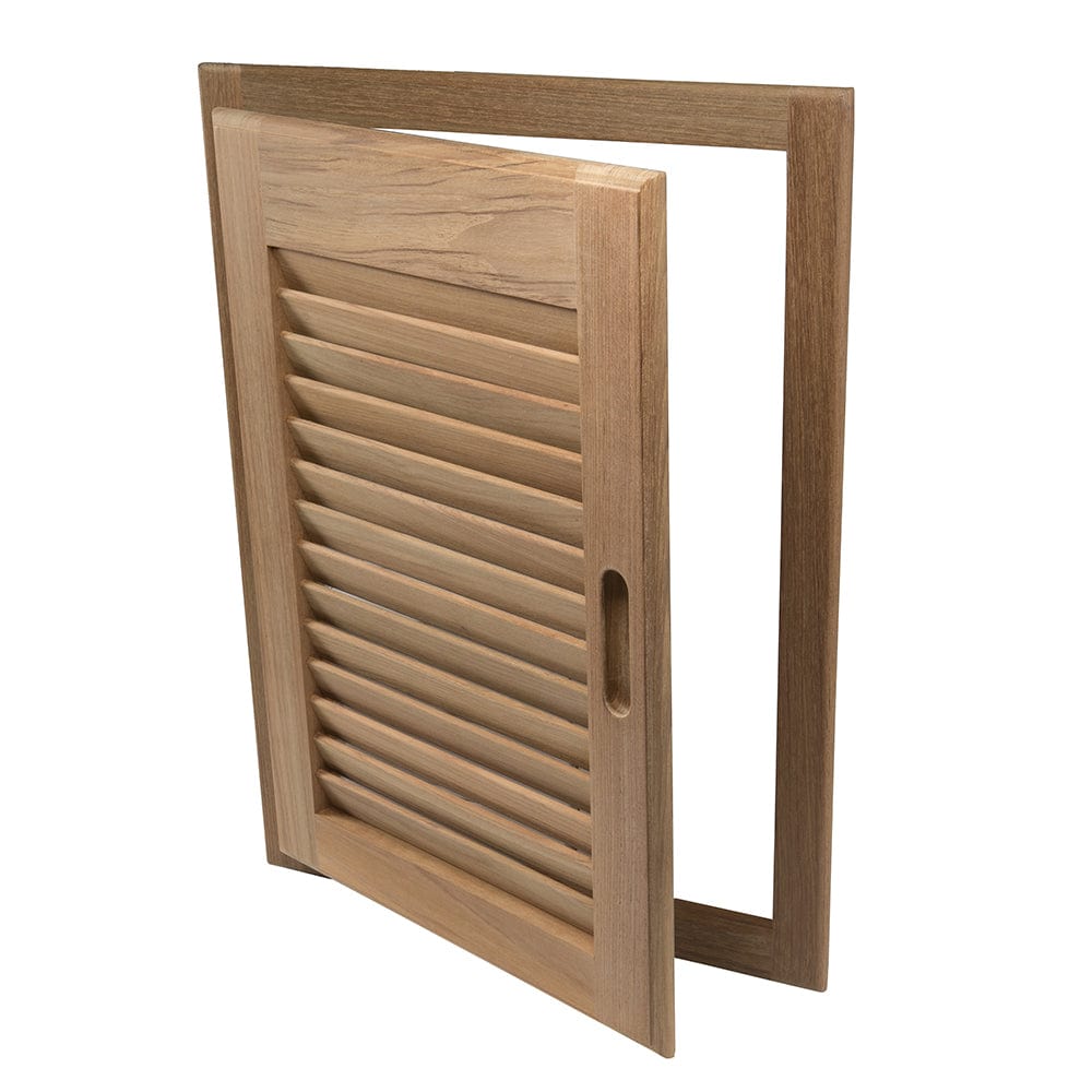 Whitecap Teak Louvered Door & Frame - Right Hand - 15" x 20" [60724] - The Happy Skipper