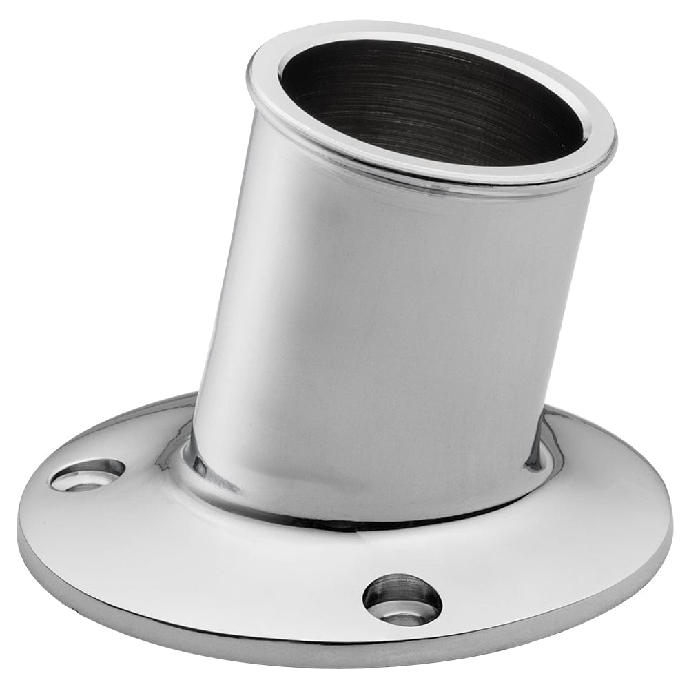 Whitecap Top-Mounted Flag Pole Socket - CP/Brass - 1-1/4" ID [S-5003] - The Happy Skipper