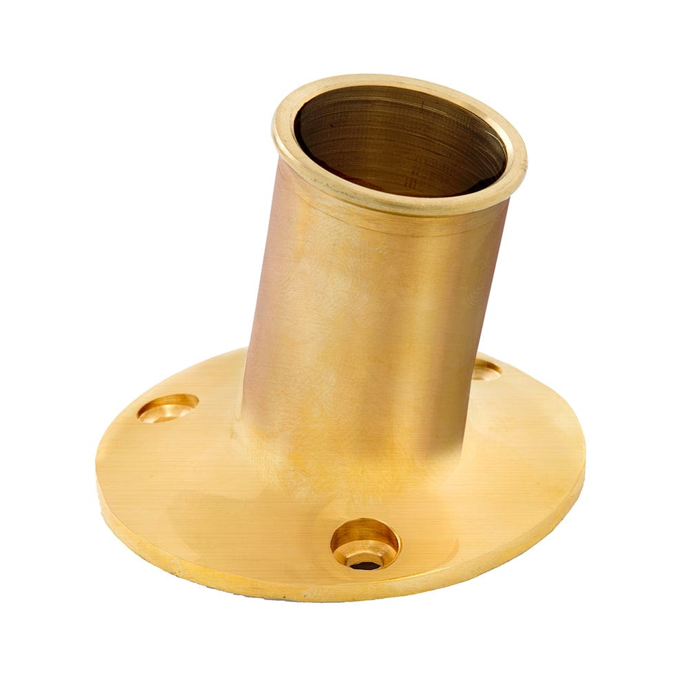 Whitecap Top-Mounted Flag Pole Socket Polished Brass - 1" ID [S-5002B] - The Happy Skipper