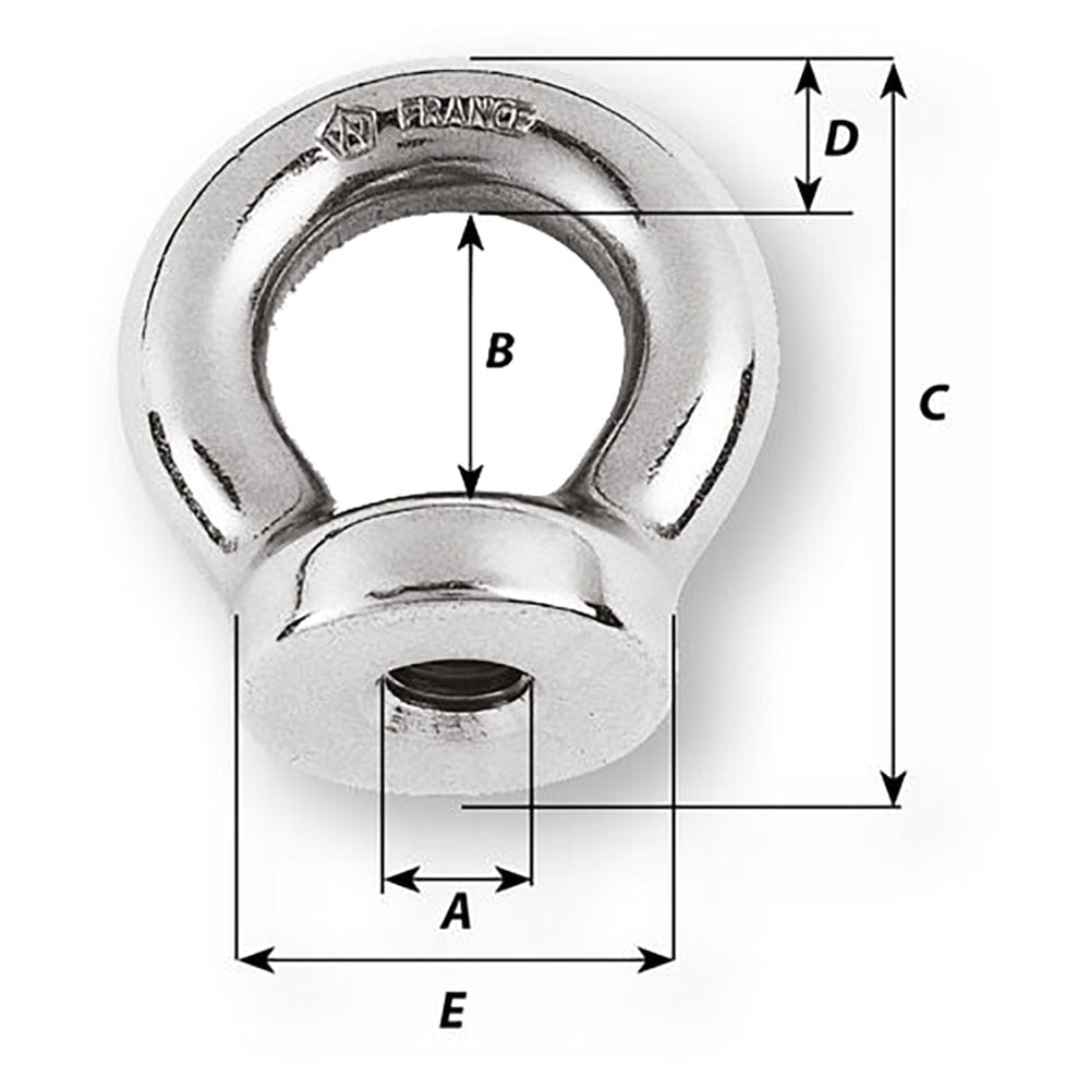 Wichard 1/2 Eye Nut - 1-1/16" Diameter [06361] - The Happy Skipper