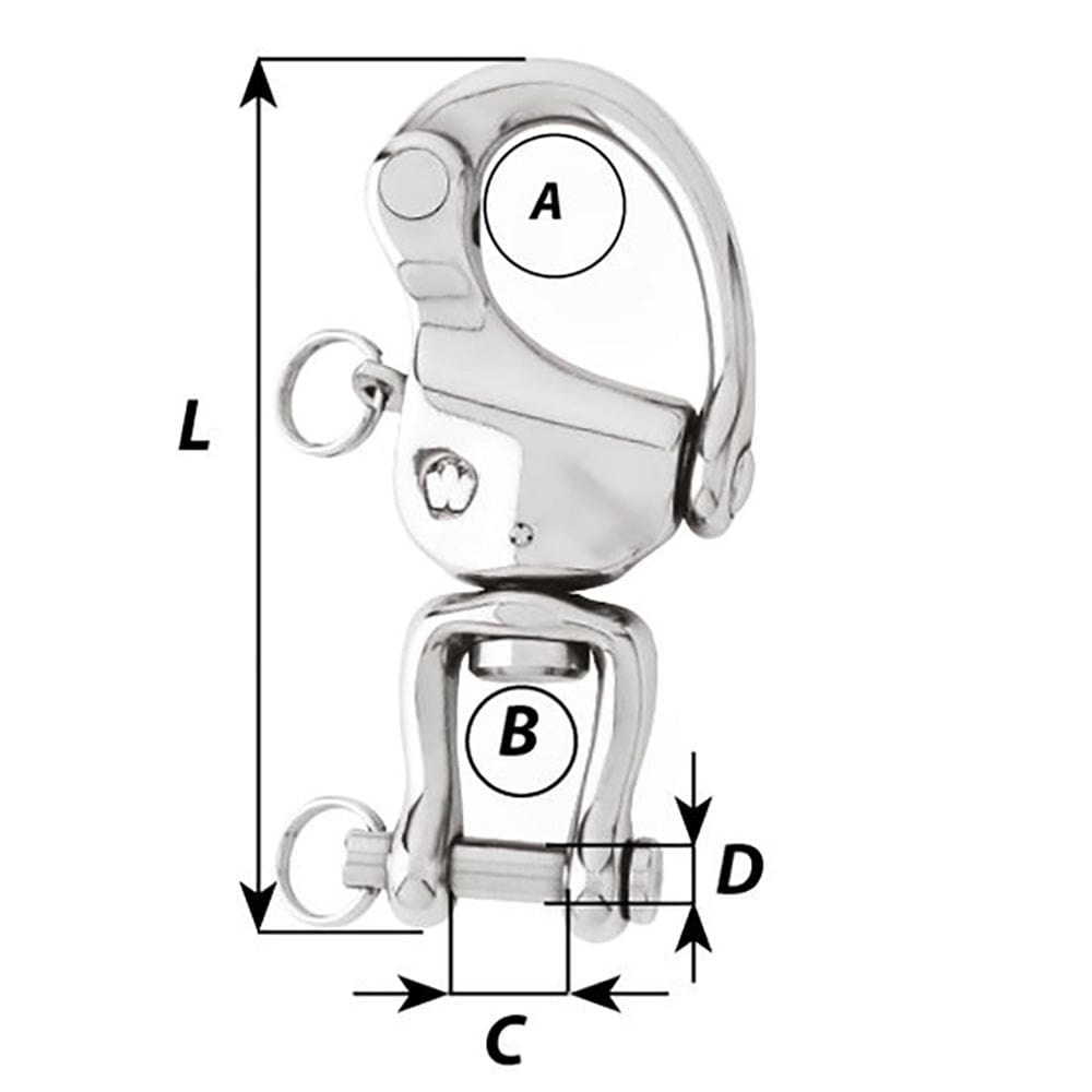 Wichard HR Snap Shackle With Clevis Pin Swivel - 120mm Length - 4-23/32" [02478] - The Happy Skipper