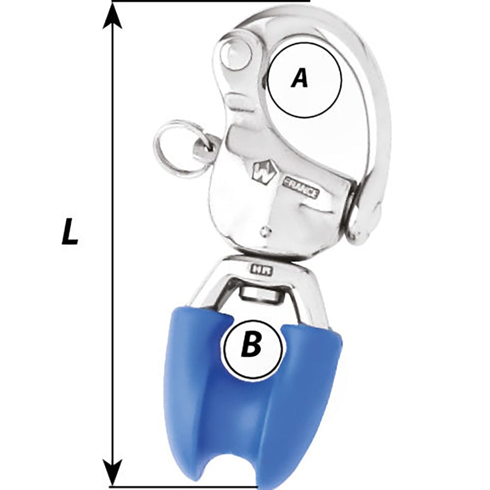 Wichard HR Snap Shackle With Thimble Eye - 110mm Length - 4-21/64" [02495] - The Happy Skipper