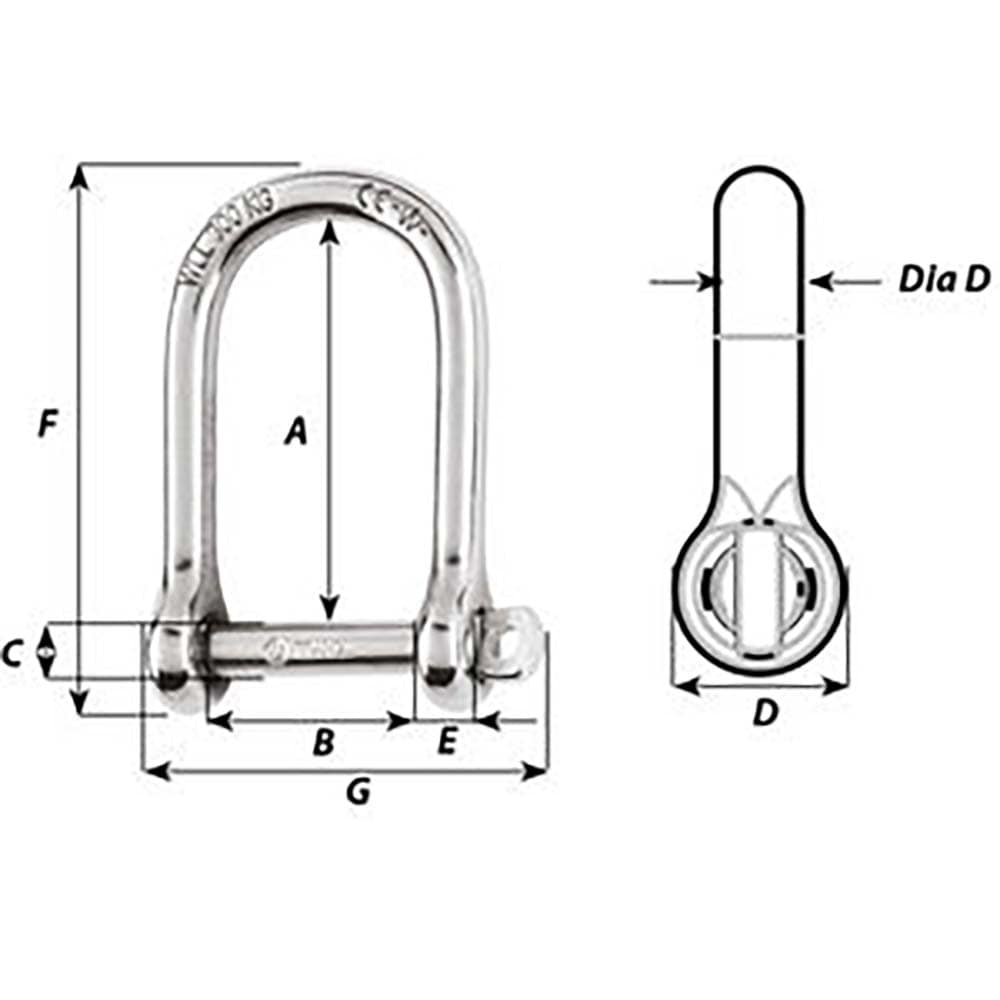 Wichard Self-Locking Large Shackle - Diameter 5mm - 3/16" [01262] - The Happy Skipper