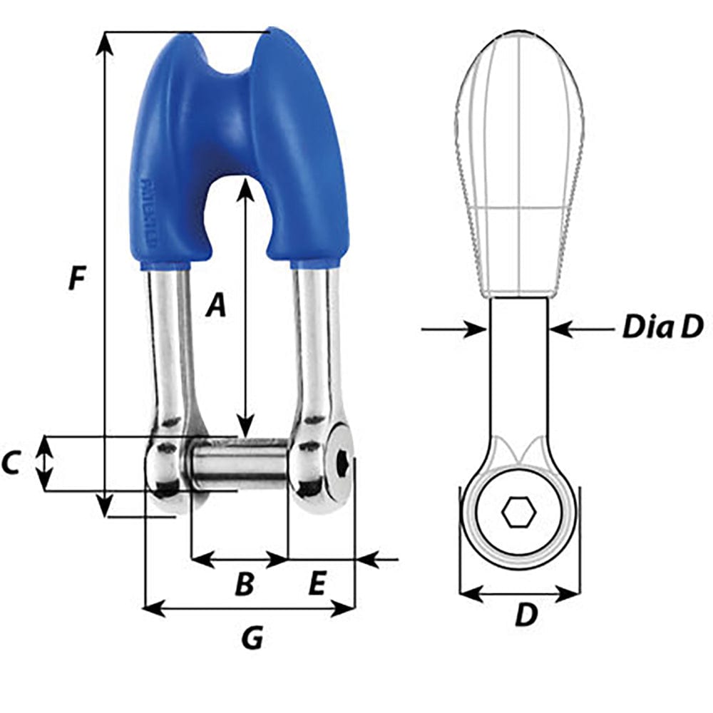 Wichard Thimble Shackle Allen Head Pin - 10mm Diameter - 13/32" [01395] - The Happy Skipper