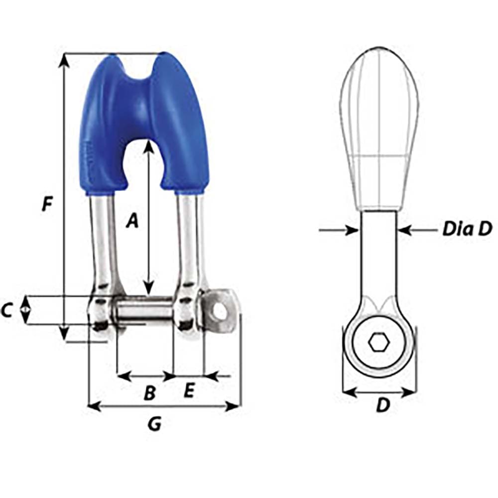 Wichard Thimble Shackle - Captive Pin - Diameter 10mm - 13/32" [01495] - The Happy Skipper